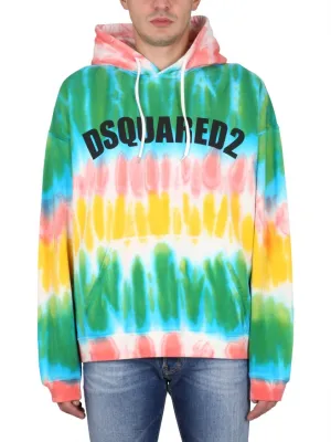 Tie-Dye Hoodie With Striking Logo Design