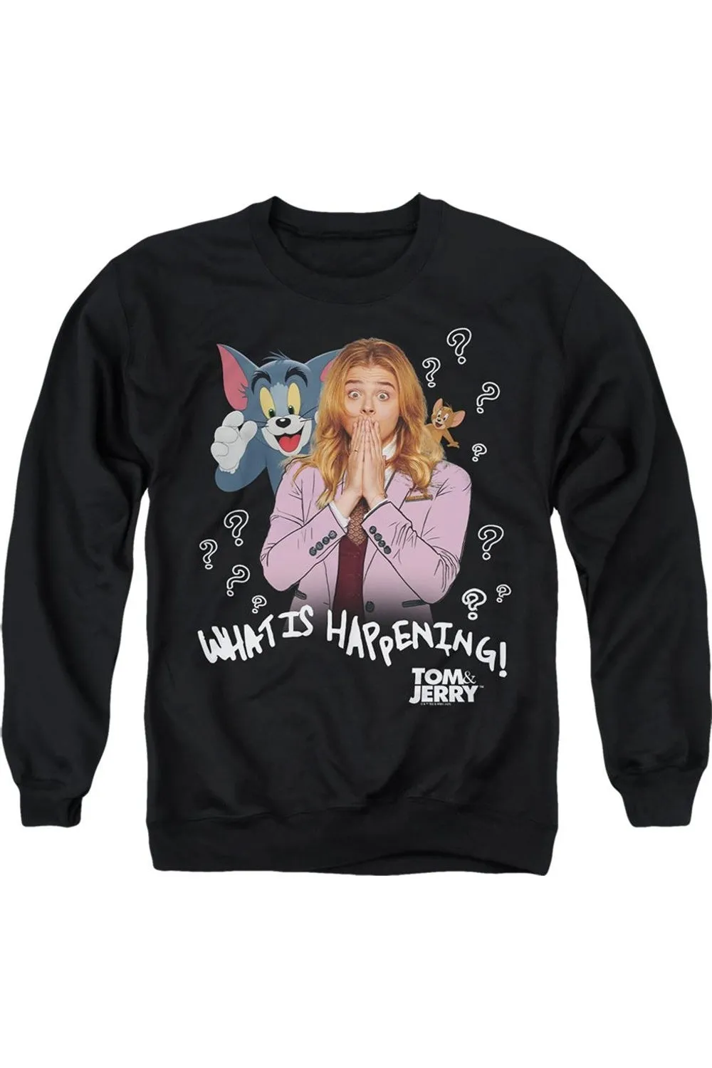 Tom And Jerry Movie What Is Happening Adult Crewneck Sweatshirt