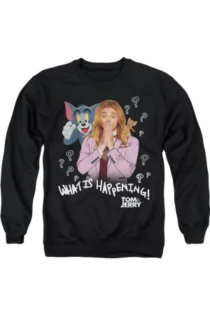 Tom And Jerry Movie What Is Happening Adult Crewneck Sweatshirt