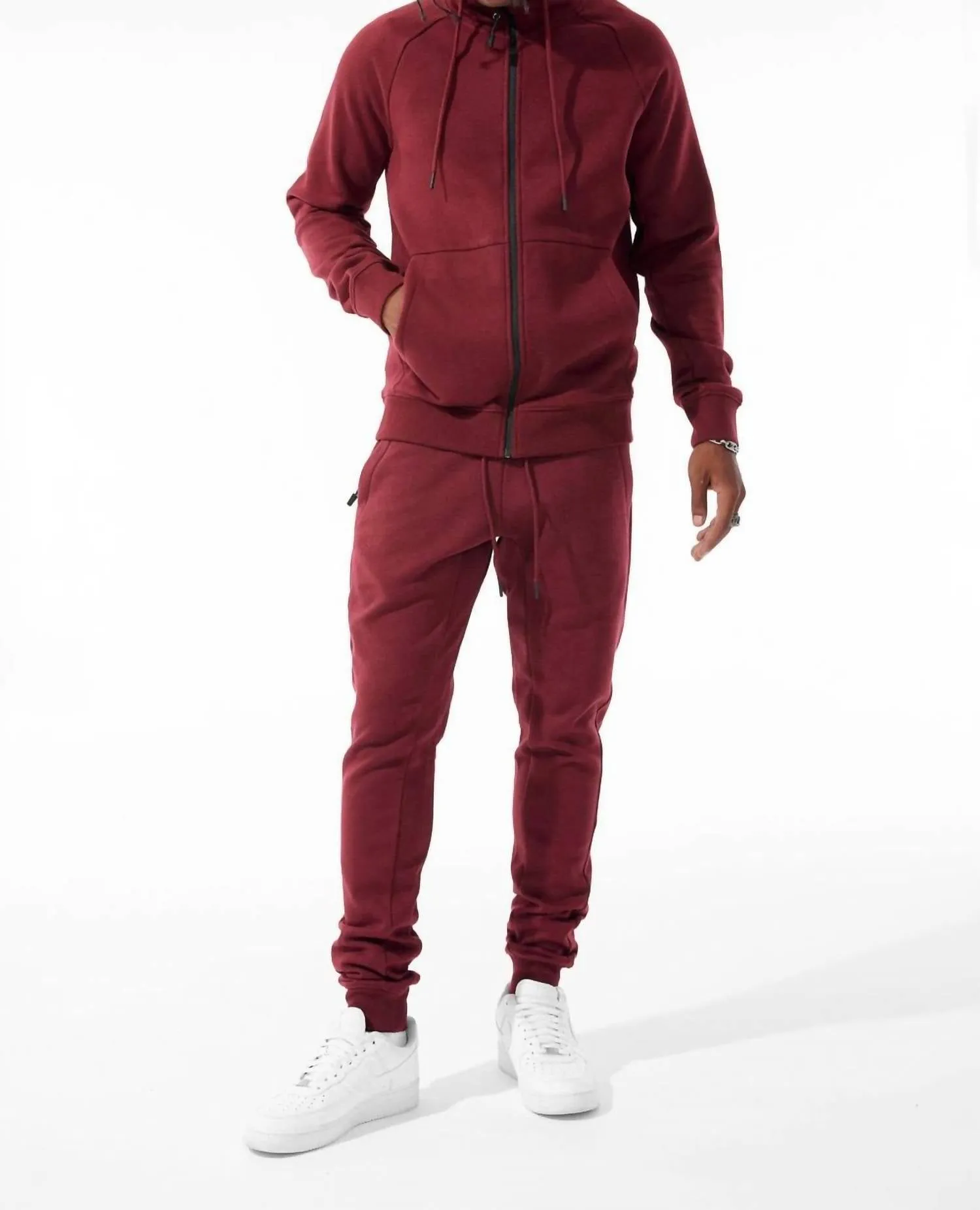 Uptown Zip Hoodie In Wine