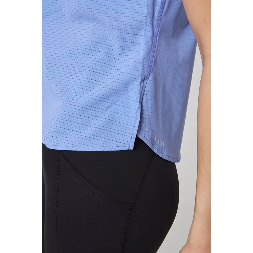 Womens Aerate Run  Short Sleeve Tee - Jacaranda