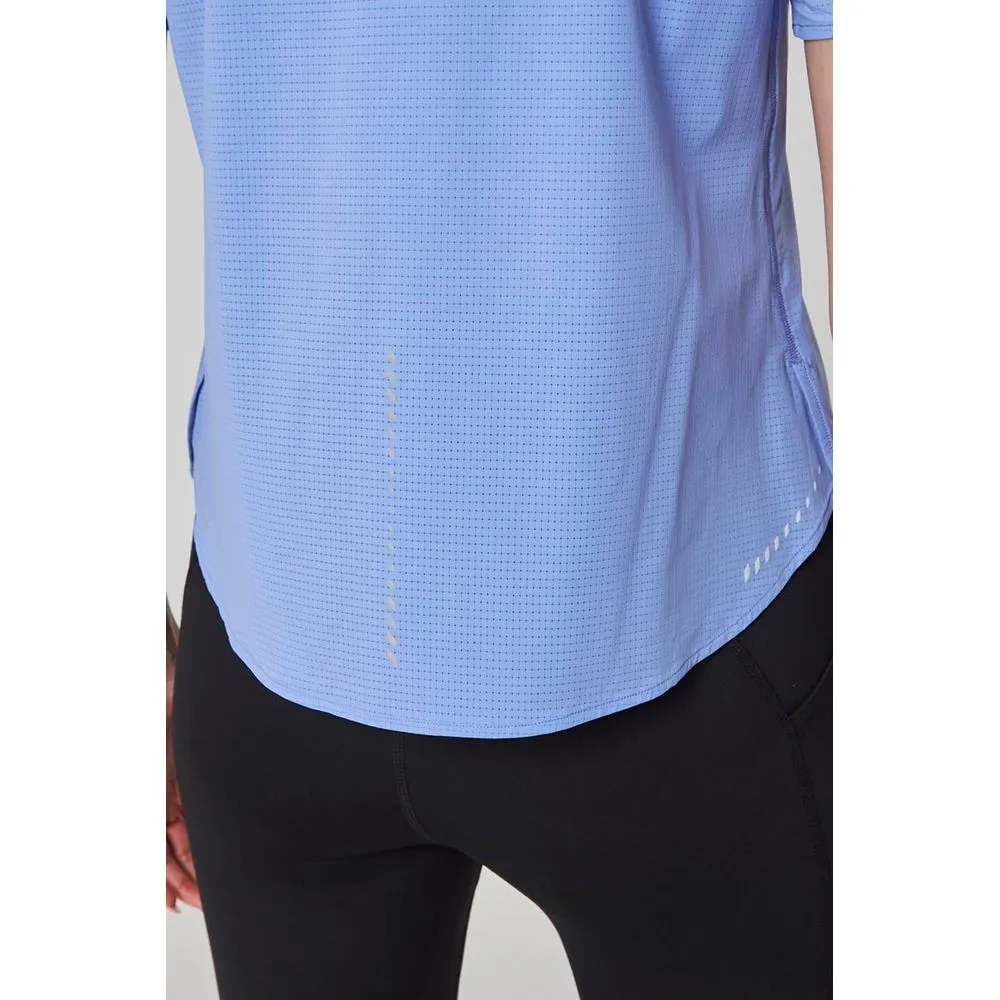 Womens Aerate Run  Short Sleeve Tee - Jacaranda