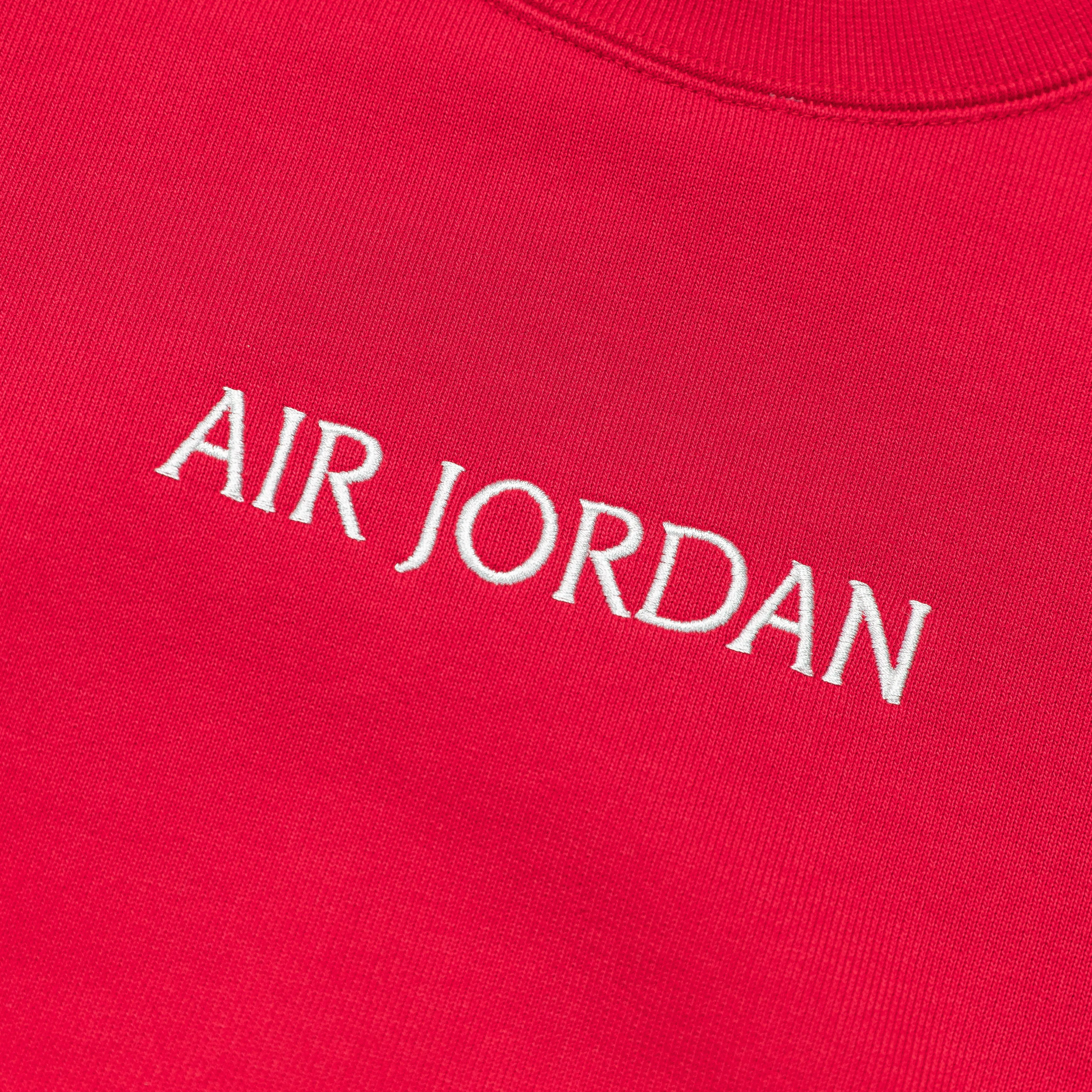 Womens Air Jordan SP Fleece Crewneck - Fire Red/Sail