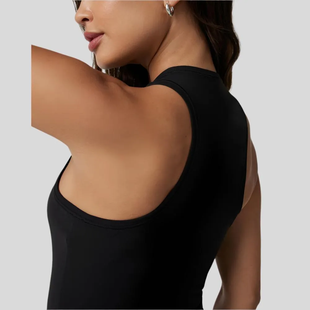 Womens AllTheFeels Crew Tank - Black