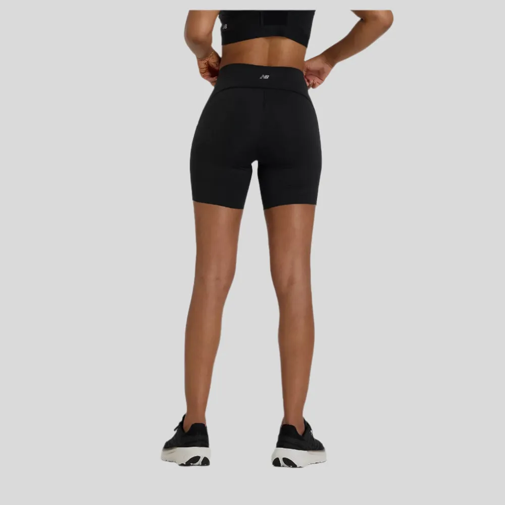 Womens NB Sleek Pocket High Rise Short 6" - Black