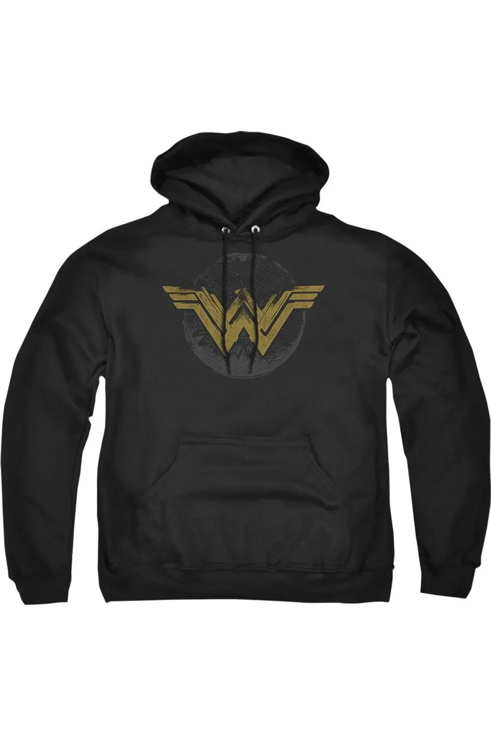 Wonder Woman Movie Distressed Logo Adult Pull Over Hoodie / Hooded Sweatshirt