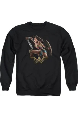 Wonder Woman Movie Fight Adult Crewneck Sweatshirt