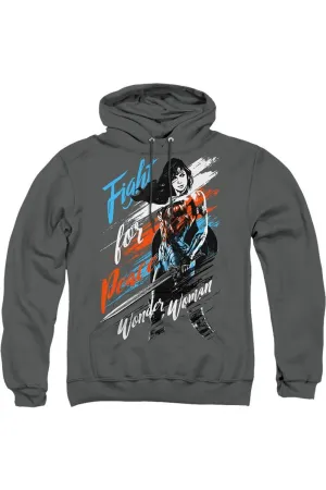 Wonder Woman Movie Fight For Peace Adult Pull Over Hoodie / Hooded Sweatshirt
