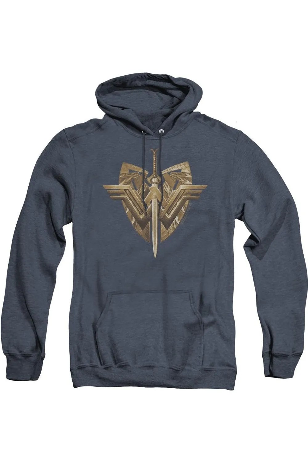 Wonder Woman Movie Sword Emblem Adult Heather Hoodie / Hooded Sweatshirt