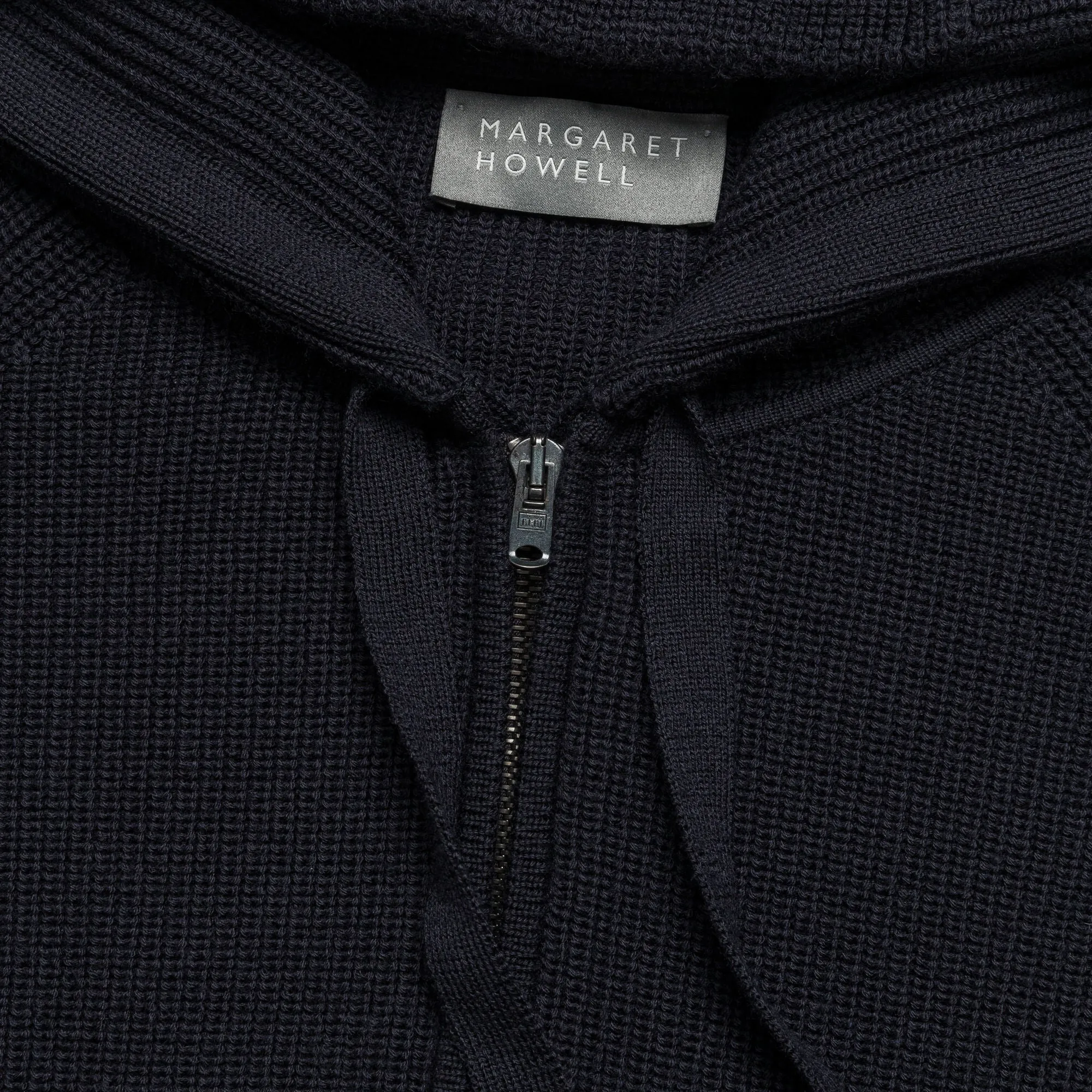 Zip Through Hoodie - Extrafine Merino Wool Ink
